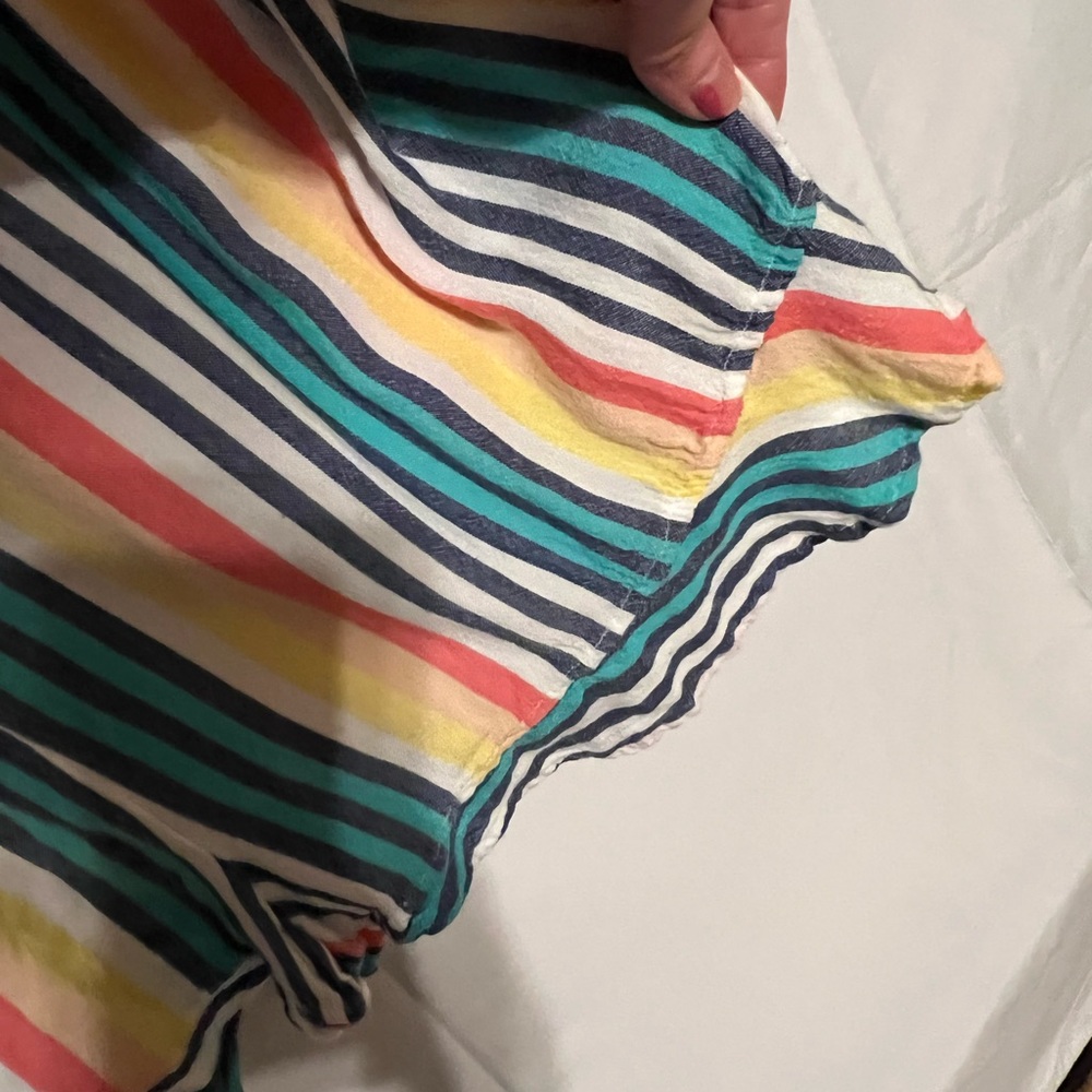 L Ruffles & Candy Stripes Challis Romper - Picture 8 of 12